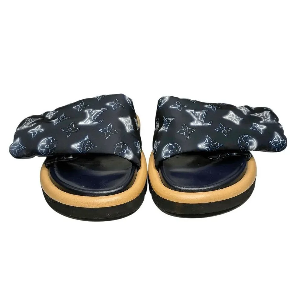 Louis Vuitton Pool Pillow Comfort Mule Slides EU 37 Marine Blue Monogram Flats